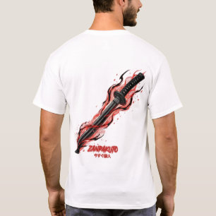 T-shirt Anime Zanpakuto Épée Énergie Rouge pour Hommes