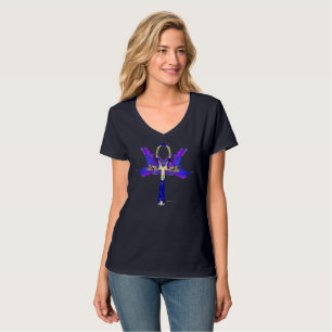 T-shirt Ankh Phoenix Ladies V-Neck Nano