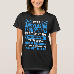 T-shirt Ankylose Spondylitis bleu comme ruban