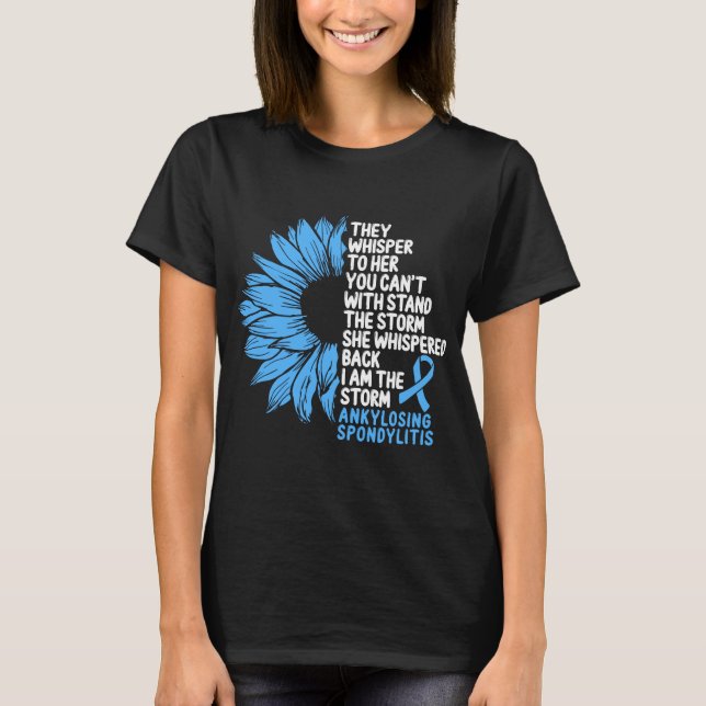 T-shirt Ankyloser Spondylitis Sensibilisation Bleu Ruban t (Devant)