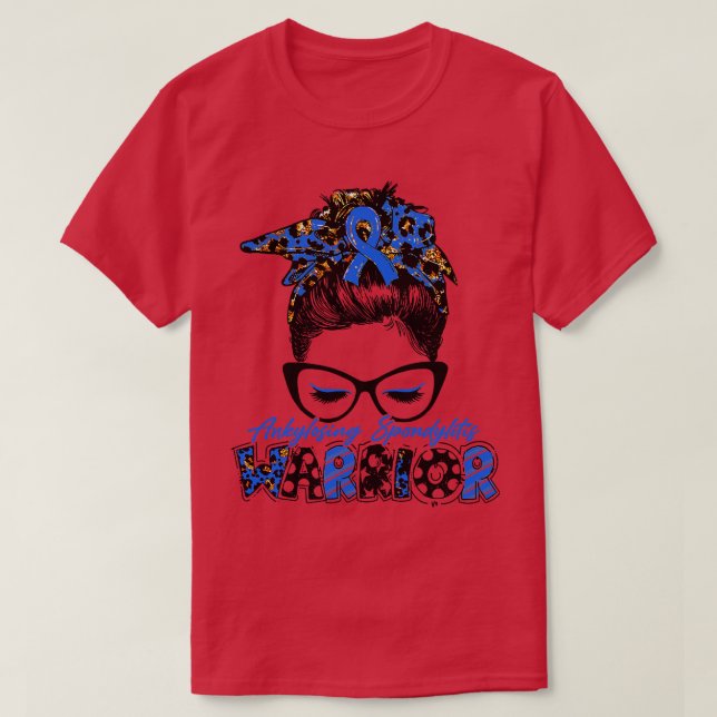 T-shirt Ankyloser Spondylitis Sensibilisation Guerrière Fe (Design devant)
