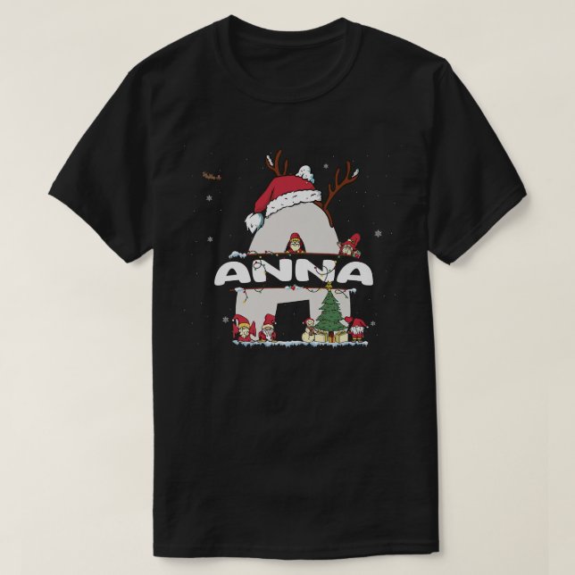 T-shirt Anna Christmasw Anna Nom pour les Noël drôles (Design devant)