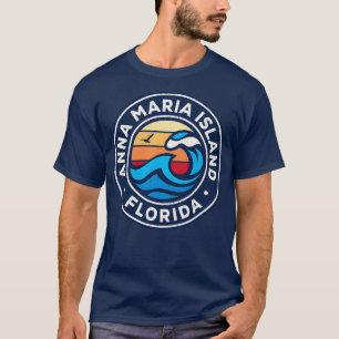 T-shirt Anna Maria Island Floride Fl Vagues Nautiques TShi