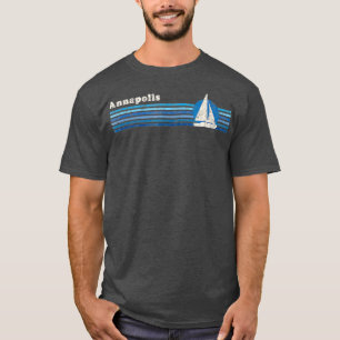 T-shirt Annapolis MD Vintage 80s Coucher de soleil sur voi
