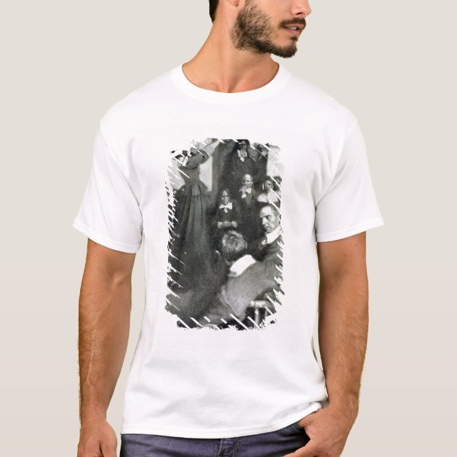 T-shirt Anne Hutchinson prêchant dans sa Chambre à Boston (Devant)