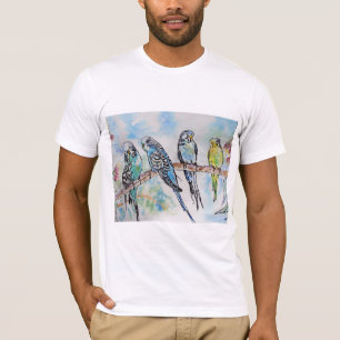 T-shirt Anneau clé d'art de l'Australian Bird Budgie Water