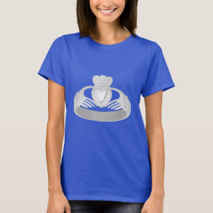 T-shirt anneau de claddaghe argenté