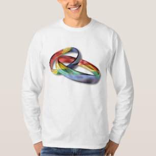 T-shirt Anneaux de mariage d'arc-en-ciel pour l'égalité de