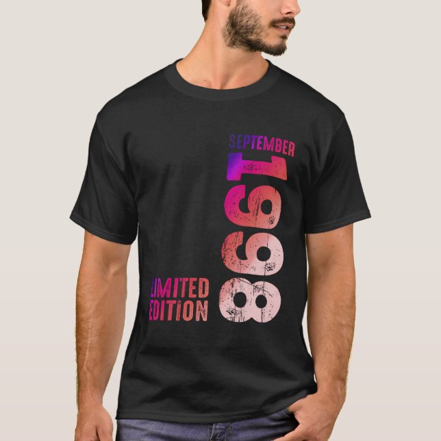T-shirt Année 1998 Mois De Septembre 1998 Rétro 1998 Vinta (Devant)