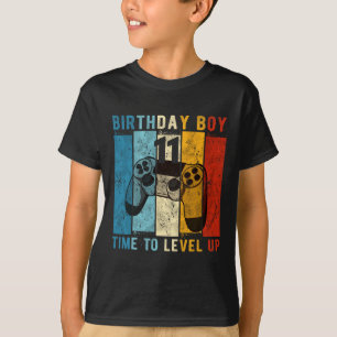 T-shirt Année Anniversaire Garçon 11 Temps De Niveau Jusqu