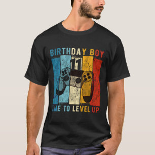 T-shirt Année Anniversaire Garçon 11 Temps De Niveau Jusqu