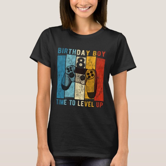 T-shirt Année Anniversaire Garçon 8 Fois Jusqu'À Niveau 8e (Devant)