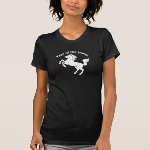T-shirt Année chinoise d'étalon blanc du cheval
