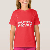 Année chinoise du chien coutume 2018 fille Tee
