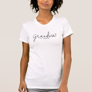 T-shirt Année de création de grand-mère en script noir