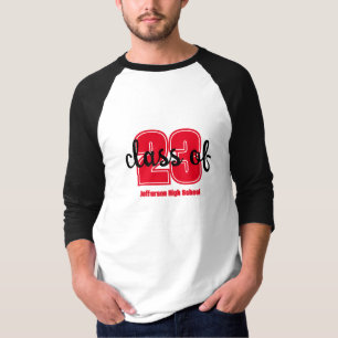 T-shirt Année de fin d'études personnalisée et nom de l'éc