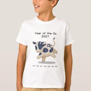 T-shirt Année de l'Ox Cute Zodiac Animal 2021