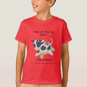 T-shirt Année de l'Ox Cute Zodiac Animal 2021