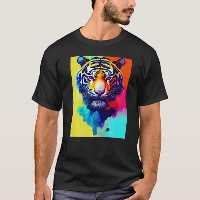 T-shirt Année Du Bengale Tigre Artistique Premium (Devant)