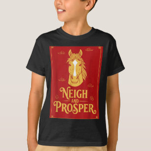 T-shirt Année du cheval 2026 nouvel an chinois hennir et