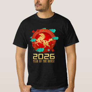 T-shirt Année du Cheval Chinois Lunaire Nouvel An 2026