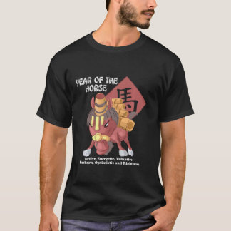 T-shirt Année Du Cheval Chinois Zodiac Lunaire Nouvel An M