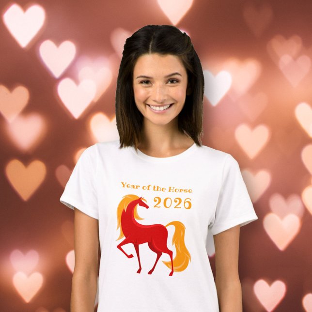 T-shirt Année du Cheval de Feu 2026 Chinois Zodiac femmes (Créateur téléchargé)