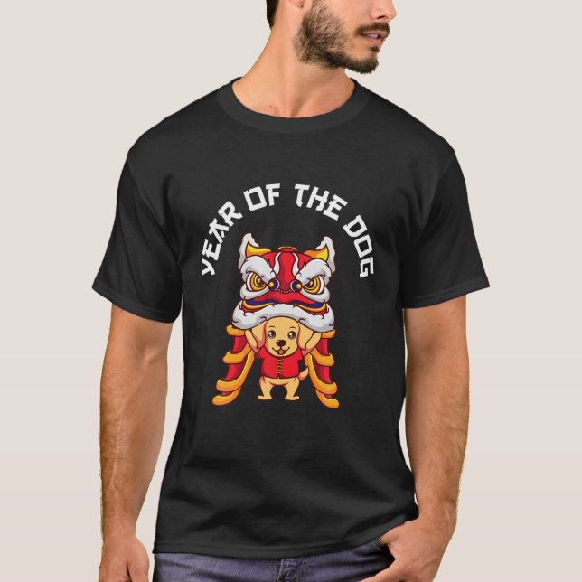 T-shirt Année Du Chien Chinois Zodiaque Lunaire Lion Du No (Devant)