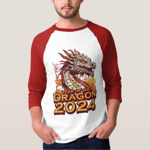 T-shirt Année du dragon 2024 Homme raglan Shirt, Dragon
