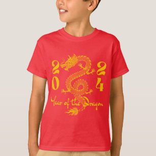 T-shirt Année du Dragon en or