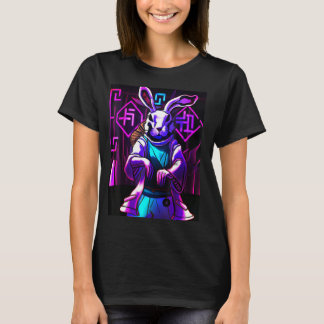 T-shirt Année du lapin 2023 Chine Rabbit Synthwave