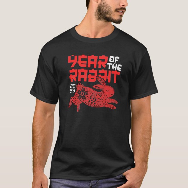 T-shirt Année du rabbin de l'eau 2023 Chinois Zodiac homme (Devant)