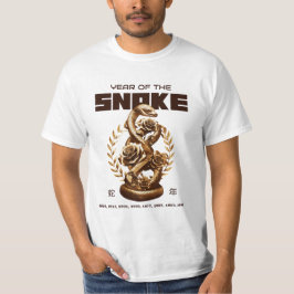 T-shirt Année Du Serpent 2025 蛇 年 Curling Golden Snake