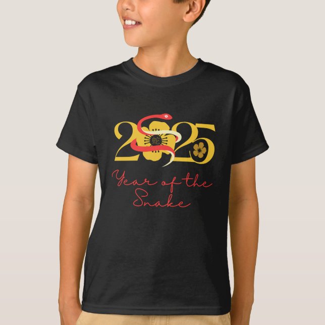 T-shirt Année du serpent Fleur 2025 (Devant)