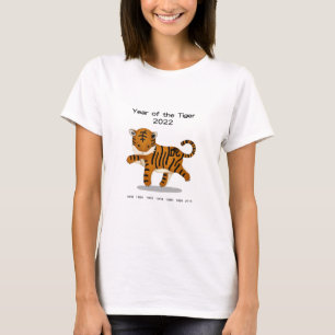 T-shirt Année du tigre 2022 Cute Zodiac Animal