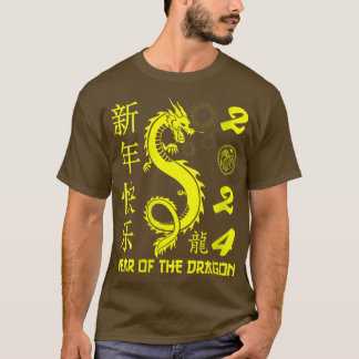 T-shirt Année Femme Du Dragon 2024 Zodiac Chinois Nouveau