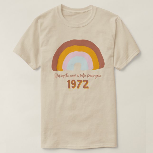 T-shirt Année personnalisée Arc-en-ciel rendre le monde me (Design devant)
