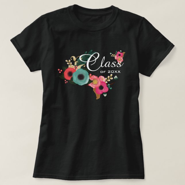 T-shirt Année personnalisée Modernisation Florale Graduati (Design devant)