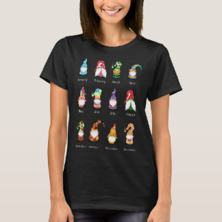 T-shirt Année Plein De Gnomes Amoureux Conception Mensuell