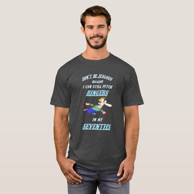 T-shirt Années '70 en fer à cheval foncées de base de (Devant entier)