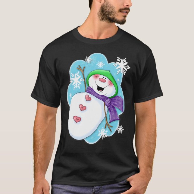 T-shirt Annie Lang Go Snow Snowman (Devant)