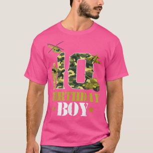 T-shirt Anniversaire 10 ans Thème Militaire Camo Garçons 1