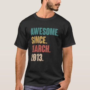 T-shirt Anniversaire 10e Décoration Mars 10 ans Vieux Vint