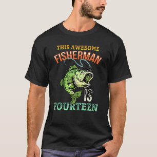 T-shirt Anniversaire 14 ans cool pêche bass fish adolescen