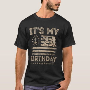 T-shirt Anniversaire 24 ans Marin Voile Naautique Américai