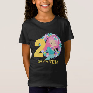 T-Shirt anniversaire 2 ans sirène jaune