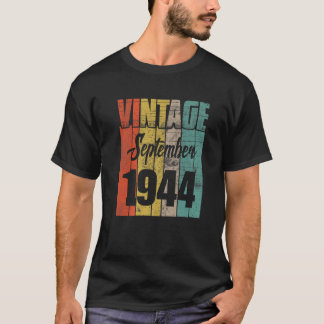 T-shirt Anniversaire 365 Vintage Septembre 1944 Cadeaux d'