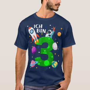 T-shirt Anniversaire 3 ans fusée, planètes, étoiles, astro