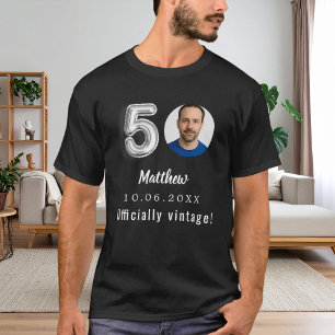 T-shirt anniversaire 50 ans noir argent photo officielle v