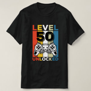 T-shirt Anniversaire 50e niveau déverrouillé 50 Jeu Vintag